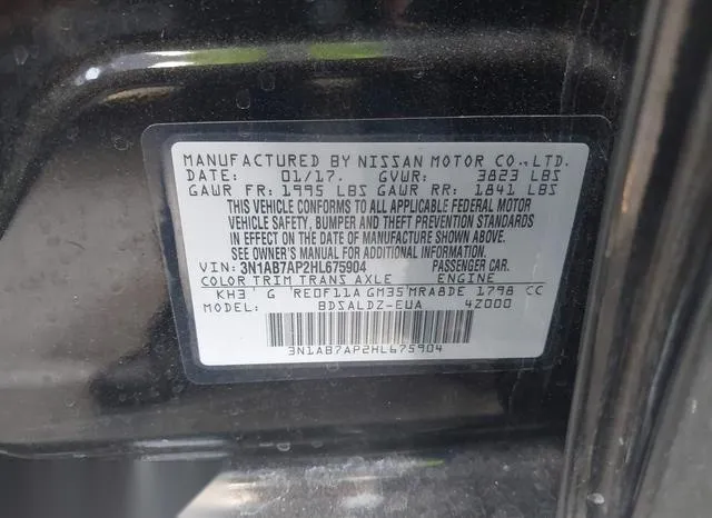 3N1AB7AP2HL675904 2017 2017 Nissan Sentra- SV 9