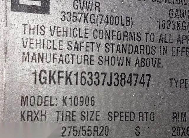 1GKFK16337J384747 2007 2007 GMC Yukon Xl 1500- Slt 9