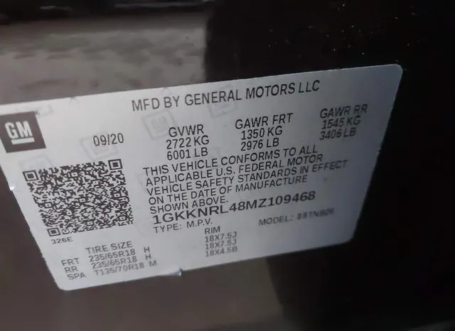 1GKKNRL48MZ109468 2021 2021 GMC Acadia- Awd Sle 9