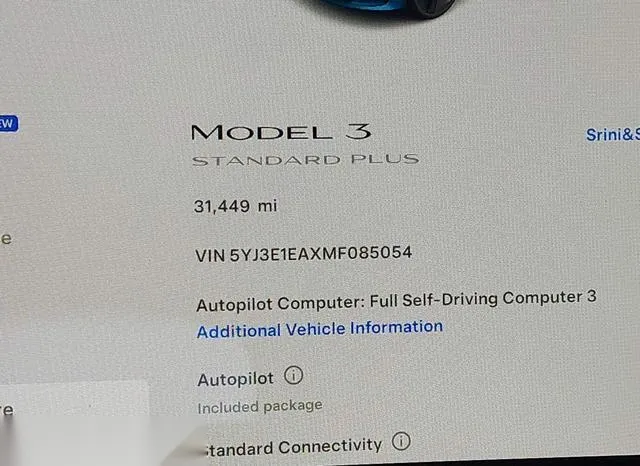 5YJ3E1EAXMF085054 2021 2021 Tesla Model 3- Standard Range P 7