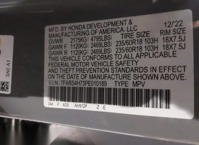 7FARS4H73PE010189 2023 2023 Honda CR-V- Ex-L Awd 9