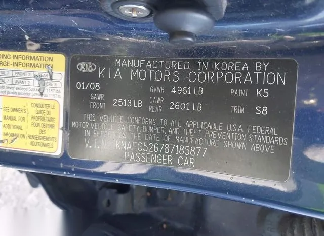 KNAFG526787185877 2008 2008 KIA Rondo- Lx V6 9