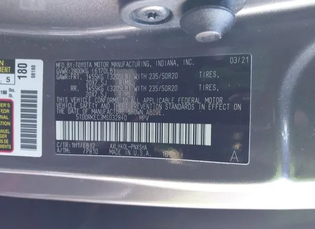 5TDDRKEC3MS032840 2021 2021 Toyota Sienna- Xse 9