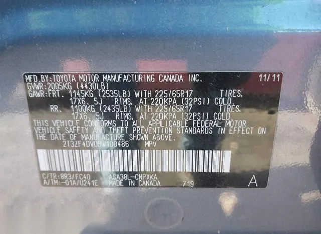 2T3ZF4DV0BW100486 2011 2011 Toyota RAV4 9