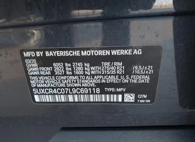 5UXCR4C07L9C69118 2020 2020 BMW X5- Sdrive40I 9