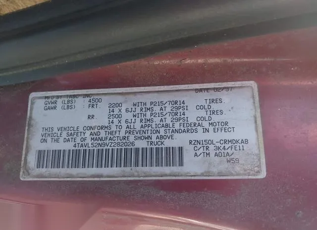 4TAVL52N9VZ282026 1997 1997 Toyota Tacoma 9