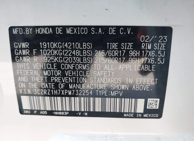 3CZRZ1H7XPM732254 2023 2023 Honda HR-V- 2Wd Ex-L 9