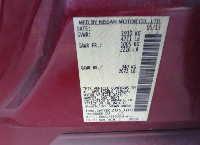 1N4AL3AP7DC285380 2013 2013 Nissan Altima- 2-5 S 9