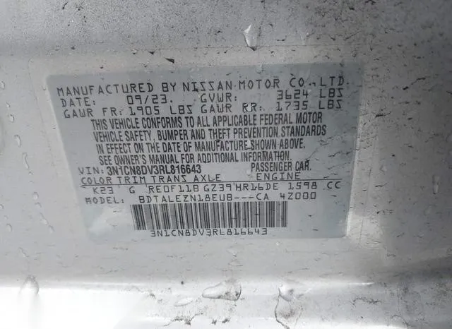 3N1CN8DV3RL816643 2024 2024 Nissan Versa- 1-6 S 9