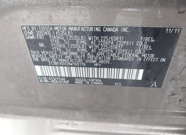 2T3BF4DV2BW169116 2011 2011 Toyota RAV4 9