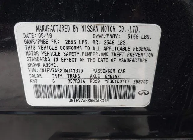 JN1EV7ARXGM343319 2016 2016 Infiniti Q50- 3-0T Premium 9