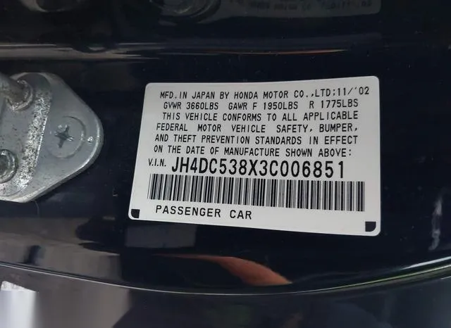 JH4DC538X3C006851 2003 2003 Acura RSX 9