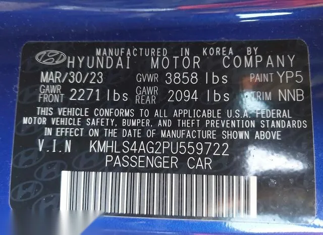 KMHLS4AG2PU559722 2023 2023 Hyundai Elantra- Sel 9