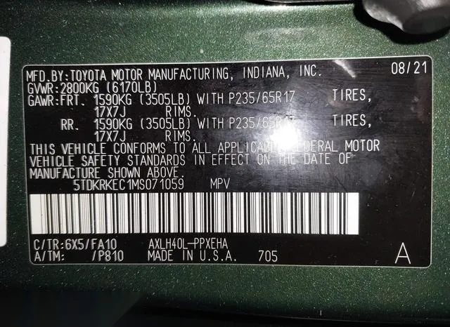 5TDKRKEC1MS071059 2021 2021 Toyota Sienna- LE 9