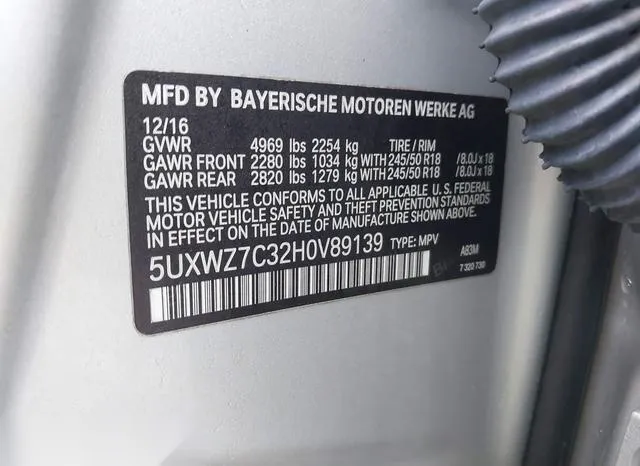 5UXWZ7C32H0V89139 2017 2017 BMW X3- Sdrive28I 9