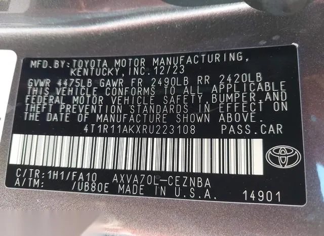 4T1R11AKXRU223108 2024 2024 Toyota Camry- LE 9