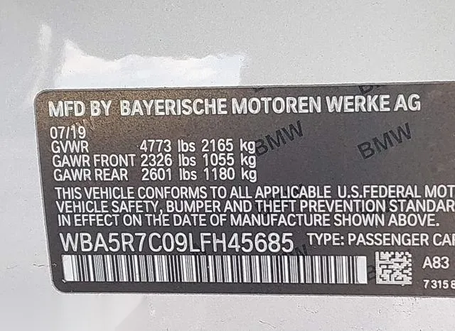 WBA5R7C09LFH45685 2020 2020 BMW 3 Series- 330I Xdrive 9