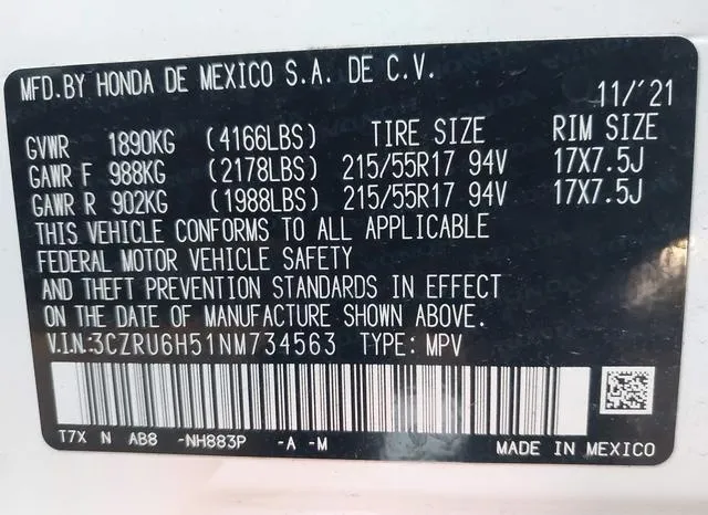 3CZRU6H51NM734563 2022 2022 Honda HR-V- Awd Ex 9