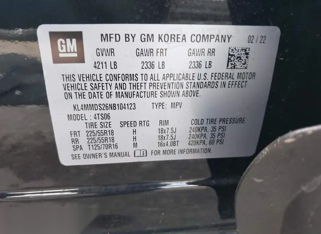 KL4MMDS26NB104123 2022 2022 Buick Encore- GX Fwd Select 9