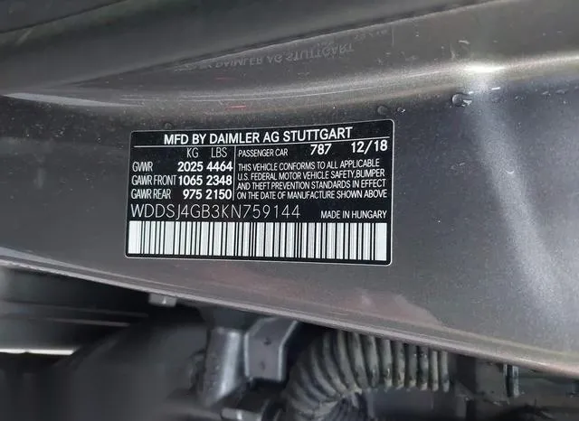 WDDSJ4GB3KN759144 2019 2019 Mercedes-Benz CLA 250- 4Matic 9