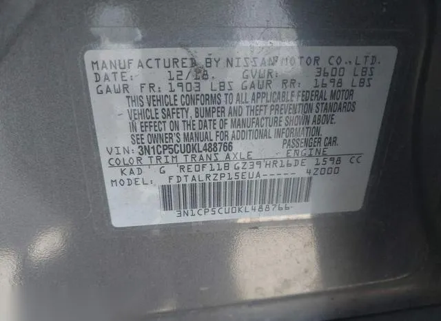 3N1CP5CU0KL488766 2019 2019 Nissan Kicks- S 9