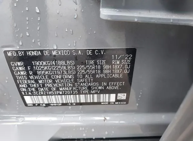 3CZRZ1H51PM720735 2023 2023 Honda HR-V- 2Wd Sport 9