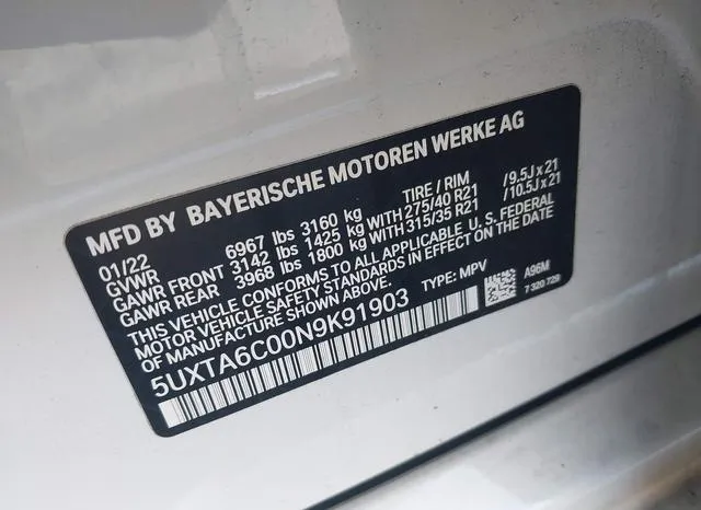 5UXTA6C00N9K91903 2022 2022 BMW X5 Phev- Xdrive45E 9