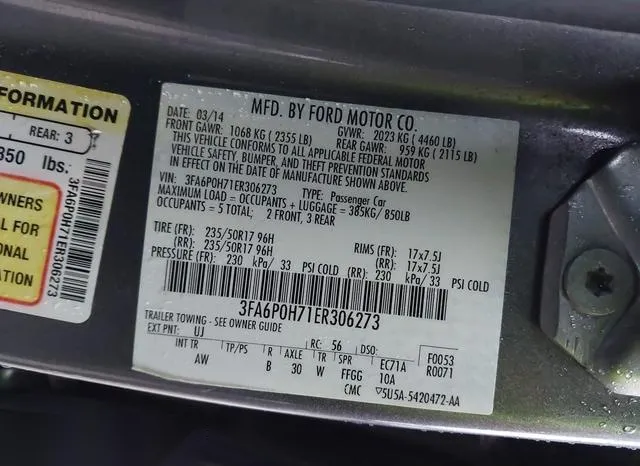 3FA6P0H71ER306273 2014 2014 Ford Fusion- SE 9