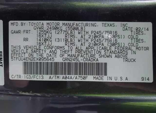 5TFUU4EN2EX095645 2014 2014 Toyota Tacoma 9