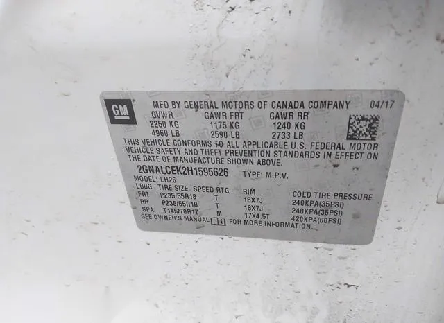 2GNALCEK2H1595626 2017 2017 Chevrolet Equinox- LT 9