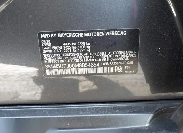 3MW5U7J00M8B54654 2021 2021 BMW 3 Series- M340I 9