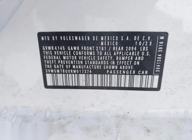 3VW5M7BU0RM017374 2024 2024 Volkswagen Jetta- 1-5T S 9