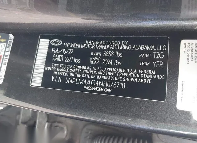 5NPLM4AG4NH076710 2022 2022 Hyundai Elantra- Sel 9