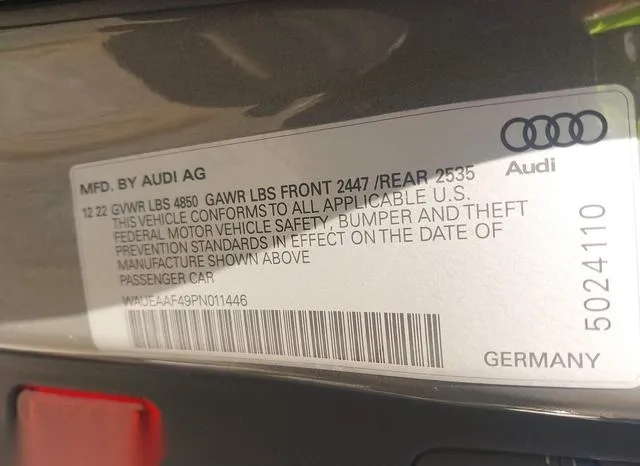 WAUEAAF49PN011446 2023 2023 Audi A4- Premium Plus 45 Tfsi S 9