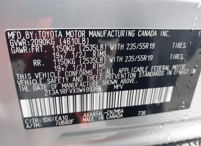 2T3A1RFVXSW499364 2025 2025 Toyota RAV4- Xle Premium 9