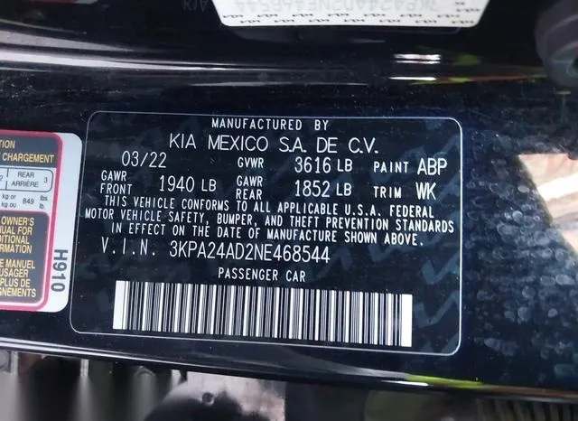 3KPA24AD2NE468544 2022 2022 KIA Rio- LX 9