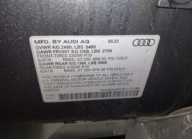 WA1EAAFY8P2153899 2023 2023 Audi Q5- Premium Plus 45 Tfsi S 9