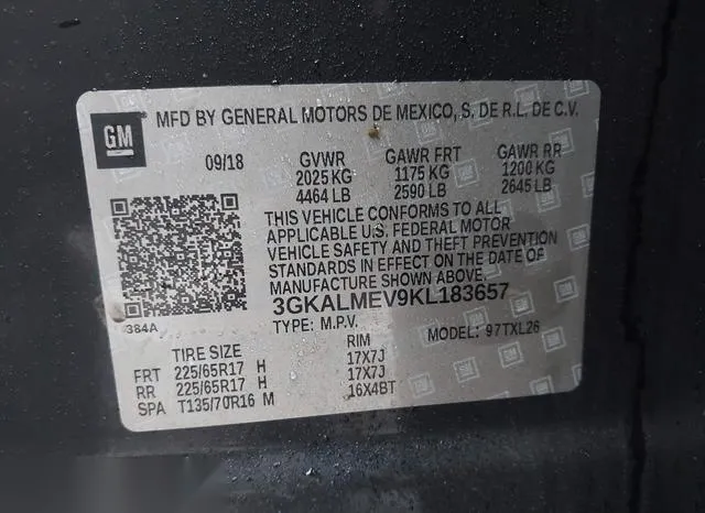 3GKALMEV9KL183657 2019 2019 GMC Terrain- Sle 9