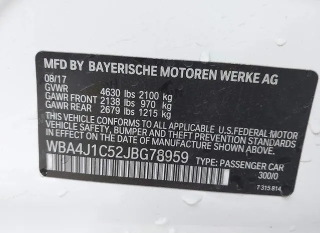 WBA4J1C52JBG78959 2018 2018 BMW 430i Gran Coupe 9