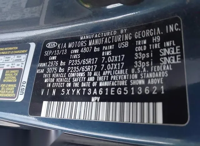 5XYKT3A61EG513621 2014 2014 KIA Sorento- LX 9