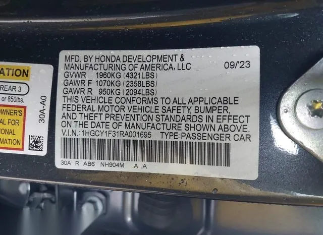 1HGCY1F31RA001695 2024 2024 Honda Accord- EX 9