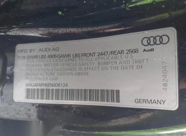 WAUAFAFH6EN006124 2014 2014 Audi A5- 2-0T Premium 9