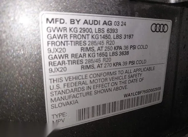 WA1LCBF75SD002935 2025 2025 Audi Q7- Premium Plus 45 Tfsi Q 9