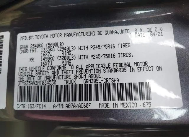 3TYSZ5AN3MT034530 2021 2021 Toyota Tacoma- Sr5 V6 7