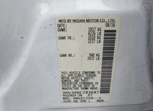 1N4AL3AP6GC283687 2016 2016 Nissan Altima- 2-5 SV 9