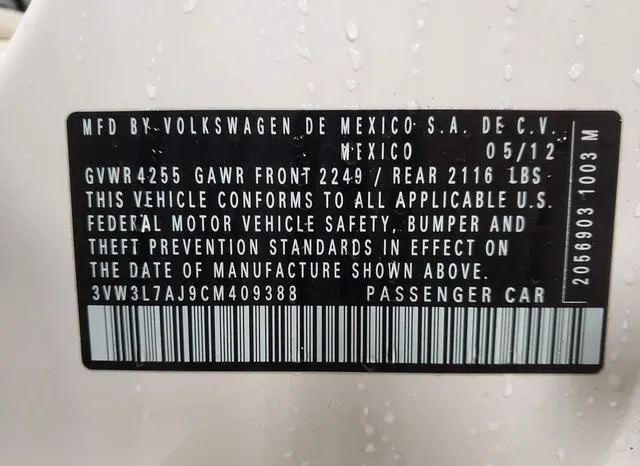 3VW3L7AJ9CM409388 2012 2012 Volkswagen Jetta- 2-0L Tdi 9