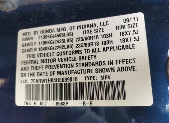 7FARW1H84HE039018 2017 2017 Honda CR-V- Ex-L/Ex-L Navi 9