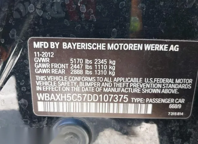 WBAXH5C57DD107375 2013 2013 BMW 5 Series- 528I Xdrive 9