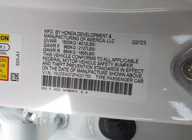 19UDE4G72PA021760 2023 2023 Acura Integra- A-Spec W/ Techno 9