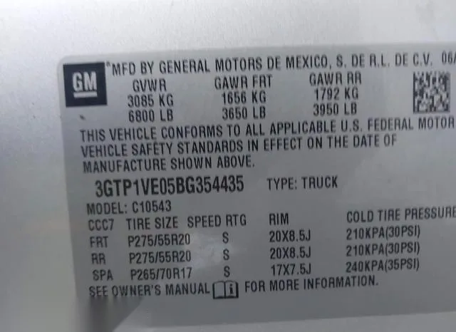 3GTP1VE05BG354435 2011 2011 GMC Sierra- 1500 Sle 9